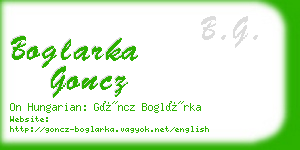 boglarka goncz business card